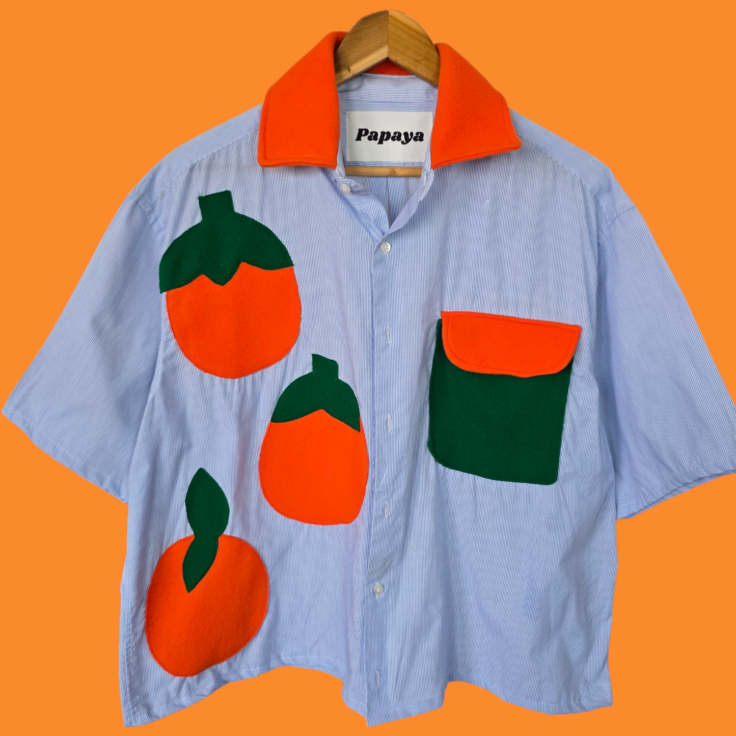 Orange Fruit Basket Button Down Shirt