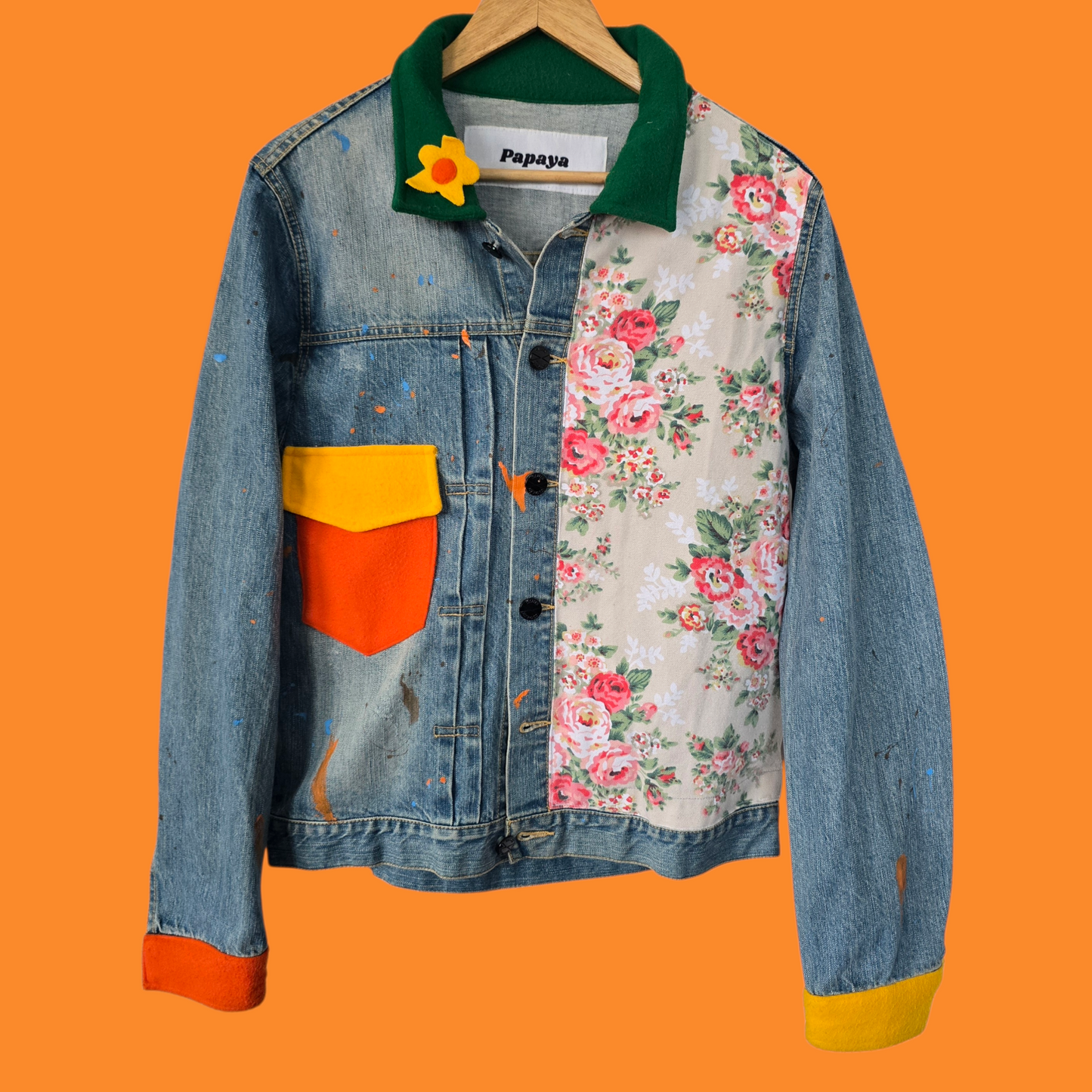Floral Patchwork Denim Jacket